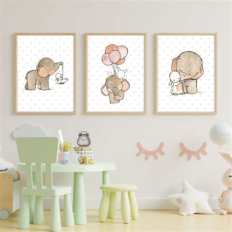 Kit 3 Quadros Decorativos Bebê Quarto Bebe Arte Digital