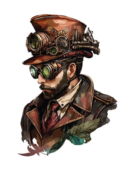 Steampunk Man Watercolor Clipart Graphic By AQVAMARYPRO Creative