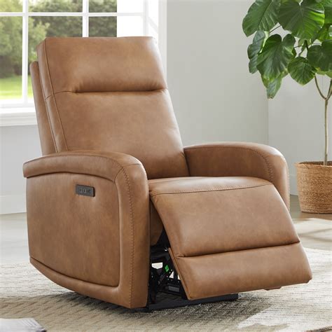 Chita Power Recliner Wall Hugger Small Space Sofa Chair Usb And Type C Charge Cognac Brown