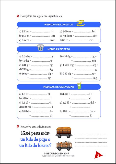 Medidas De Longitud Peso Y Capacidad Cuadernillo De Actividades Material Didactico Para