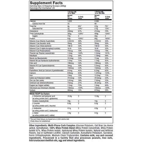 Mass Tech Xtreme 2000 6lbs hipercalórica Muscletech