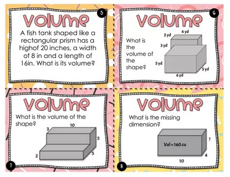 Task Cards Volume Rectangular Prisms Profe Social