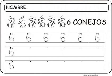 Número seis Fichas para aprender y repasar