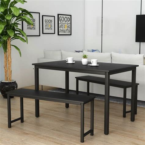 Casainc 3 Pieces Farmhouse Kitchen Table Set Black Contemporarymodern