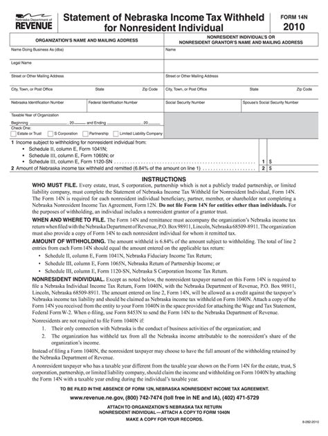 Fillable Online Revenue Ne Nebraska Tax Form N Fax Email Print