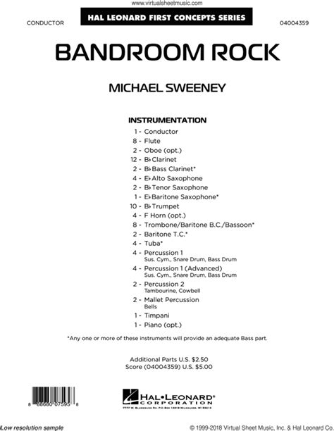 Bandroom Rock Sheet Music Complete Collection For Concert Band