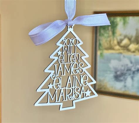 Personalised Christmas Tree Custom Name Ornament Custom Laser Cut