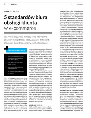 Marketer Standard W Biura Obs Ugi Klienta W E Commerce Pdf