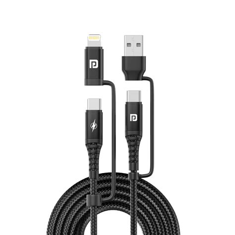 Portronics Konnect J8 3 In 1 Usb A Type C To 8 Pin Type C Fast