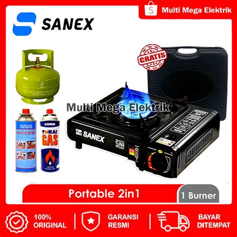 Jual COD KOMPOR PORTABLE CAMPING BBQ SANEX 2 IN 1 1 TUNGKU BISA