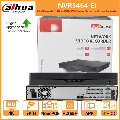 Dahua NVR 64CH 1 5U 4HDDs WizSense Network Video Recorder NVR5464 EI