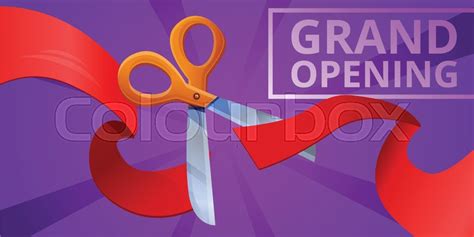 Grand Opening Concept Banner Cartoon Stock Vector Colourbox