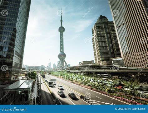 Road in Shanghai Lujiazui Financial Center Stock Photo - Image of ...