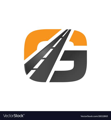 G letter road construction logo design Royalty Free Vector