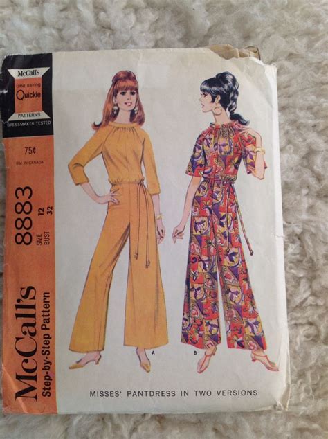 Vintage Mccall S Mod Jumpsuit Size Etsy Jumpsuit Wide Leg