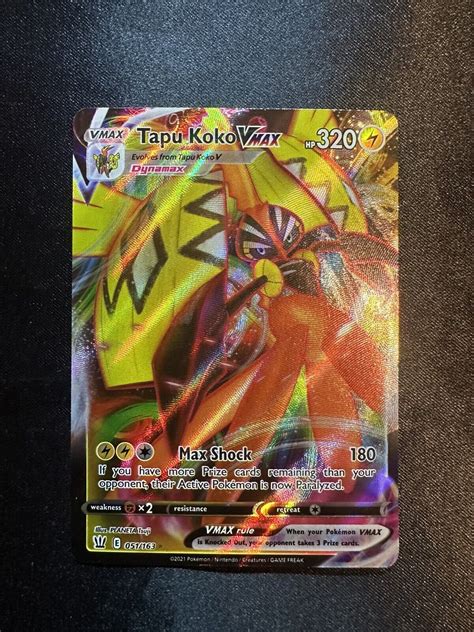 Tapu Koko Vmax 051163 Swsh Battle Styles Full Art Ultra Rare Holo