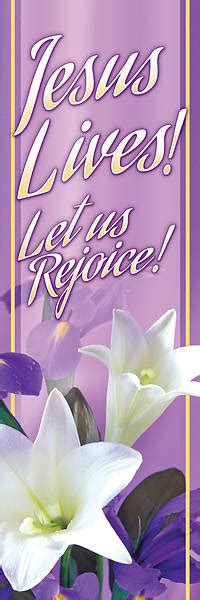 Jesus Lives! Easter 2' x 6' Fabric Banner | Cokesbury