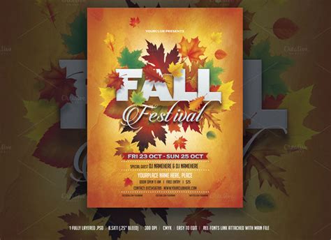 14 Beautiful Fall Festival / Harvest Festival Church Flyers