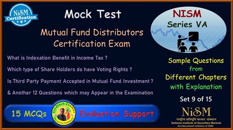 Nism Va Mcqs I Mutual Fund Distributors Certification Exam I Nism