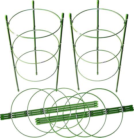 Amazon LEOBRO 4 PCS Plant Support Cages Tomato Cages Metal