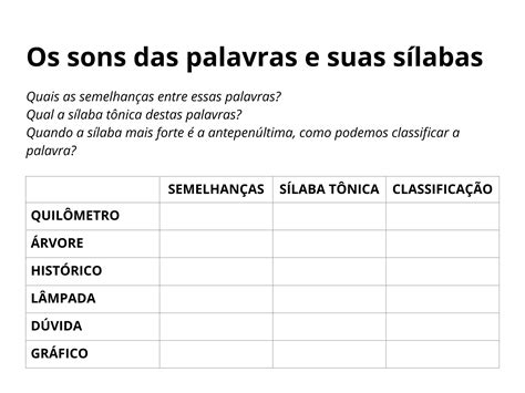 Atividades Oxítona Paroxítona E Proparoxítona 5 Ano Com Gabarito