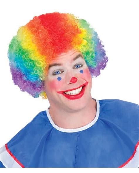 Regenbogen Clowns Perücke Clownperücke Bunte Afroperücke Clowns