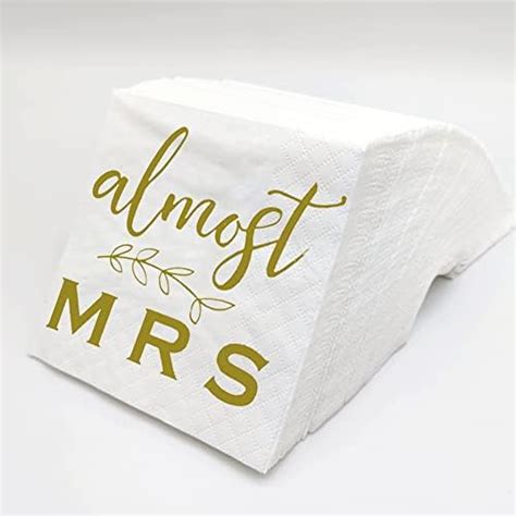 Amazon Geloar From Miss To Mrs Cocktail Napkins 100 Pack Gold