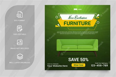 Premium Vector Furniture Sale For Social Media Post Or Banner Template