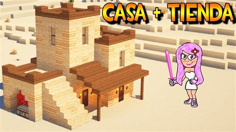 CÓmo Hacer Una Casa Con Tienda En Minecraft🥖🗡 Tutorial Youtube