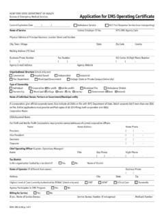 NEW YORK STATE DEPARTMENT OF HEALTH Bureau Of Application For Emt