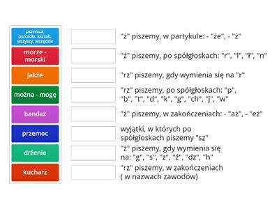 Klasa Zasady Pisowni Rz I Materia Y Dydaktyczne