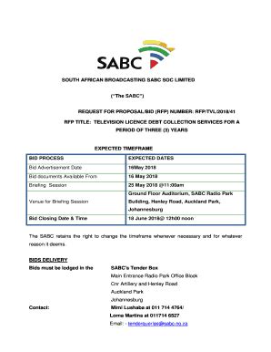 Fillable Online South African Broadcasting Corporation Soc Limited