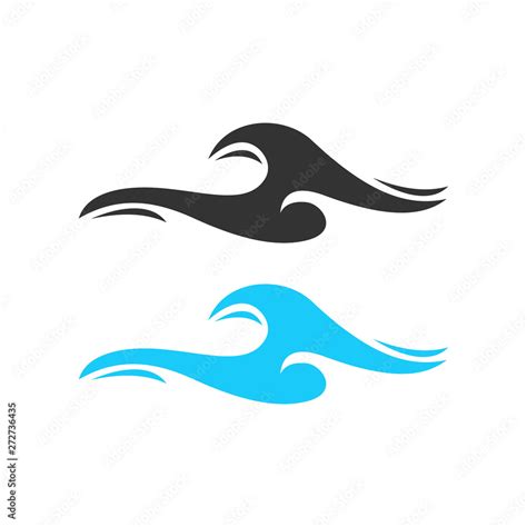 wave logo design illustration. wave icon vector. wave sign symbol on white background. wave icon ...