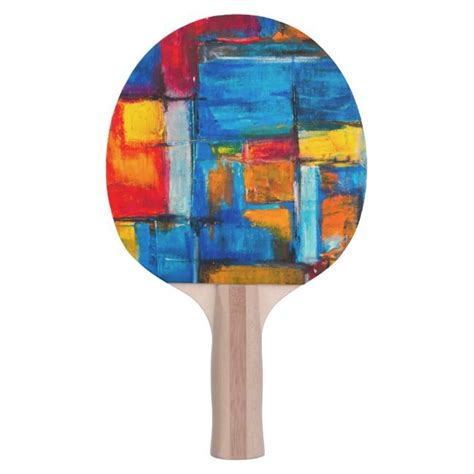 Abstract Expressionist Painting Pattern Ping Pong Paddle