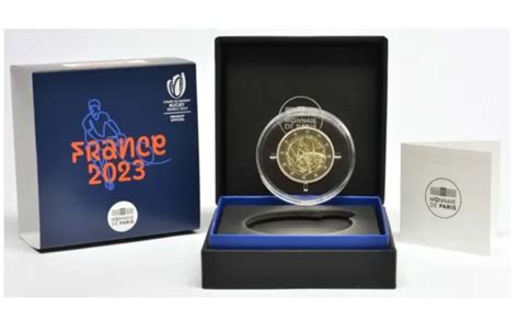 COFFRET 2 EUROS Commémorative France 2023 Coupe du Monde de Rugby BE