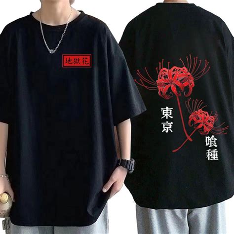 Camiseta Unissex Oversized Tokyo Ghoul Spider Lily Anime Japonês