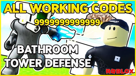 New All Working Codes For 🚽bathroom Tower Defense 🚽 New Update 🚽 Roblox