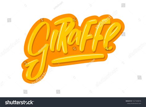 Giraffe Cartoon Lettering Text Vector Illustration Stock Vector ...