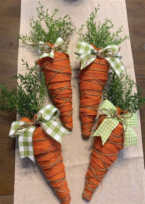 Eeaster Decor Burlap Carrots Rustic Burlap Carrots Primitive