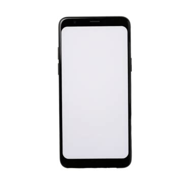 White Black Smartphone With Isolated Screen Above Wooden Desk With