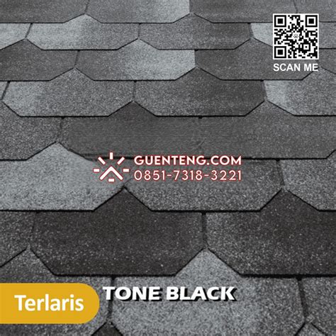 Atap Aspal Bitumen Tegola Italy Premium Liberty Warna Tone Black In