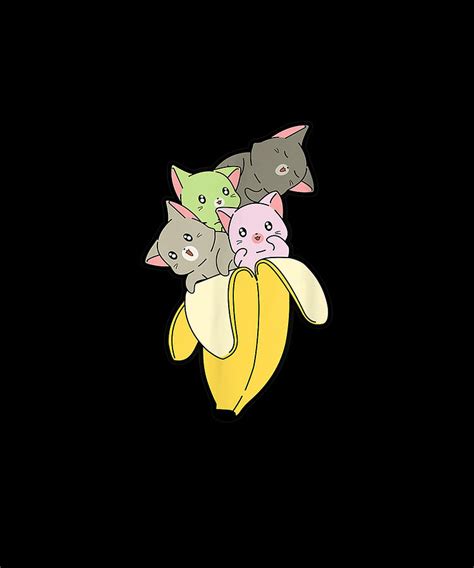 Bananya Banana Funny Cat Cute Kawaii Kitten Drawing By Yvonne Remick