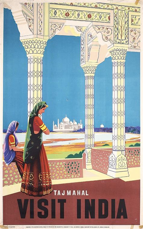 Sold Price Beautiful Original 1950s India Travel Poster November 6