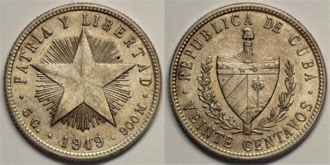 Cuba Centavo First Republic Unc Silver North Central