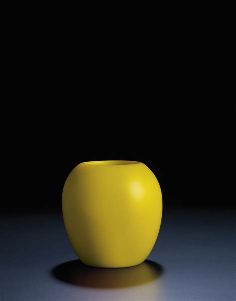 A Very Rare Imperial Yellow Glass Vase Yongzheng Four Character Mark Within Double Squares And