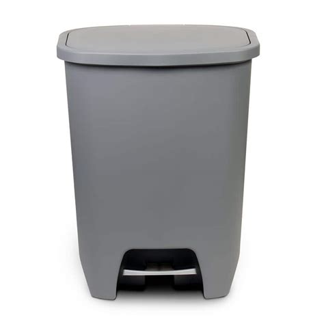 Glad Gal Gray Step On Plastic Trash Can With Clorox Odor Protection