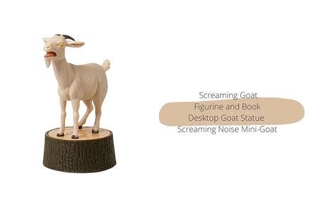 Skemix Screaming Goat Figurine And Book Desktop Goat Statue