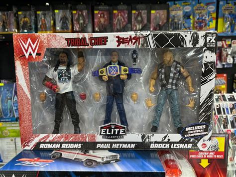 Wwe Mattel Elite Pack Roman Reigns Paul Heyman Brock Lesnar