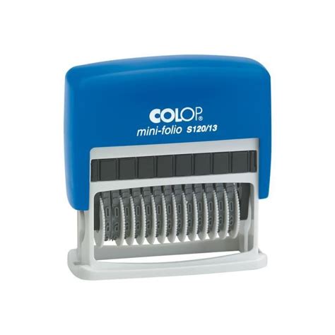 COLOP Mini Folio S120 13 Tampon auto encreur nombre 13 caractères 4 mm