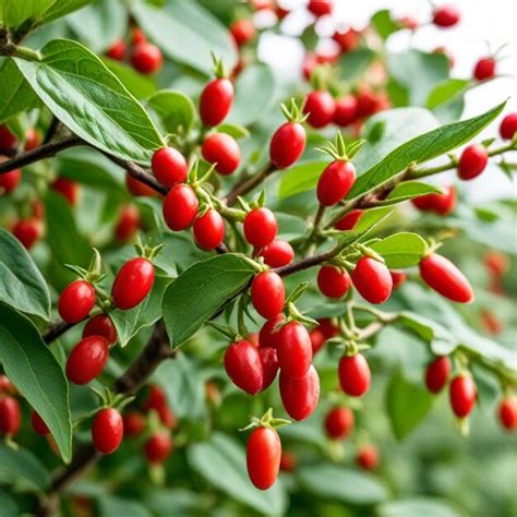 tree  red berries     green background premium ai